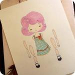 Violet - Articulated Paper Doll Print